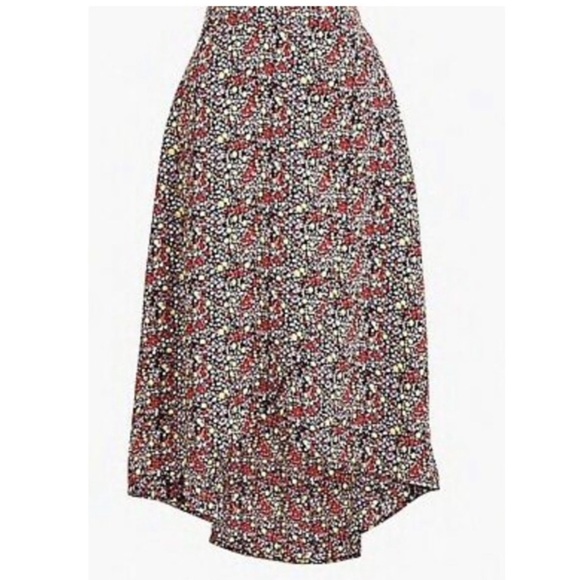 NWT J Crew Factory Faux Wrap Pull On Midi Skirt w/ Slit - Picture 1 of 11